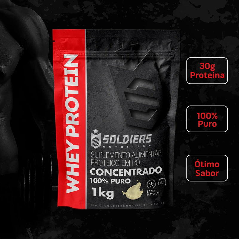 Whey Protein Concentrado 1kg - 100% Importado - Soldiers Nutrition